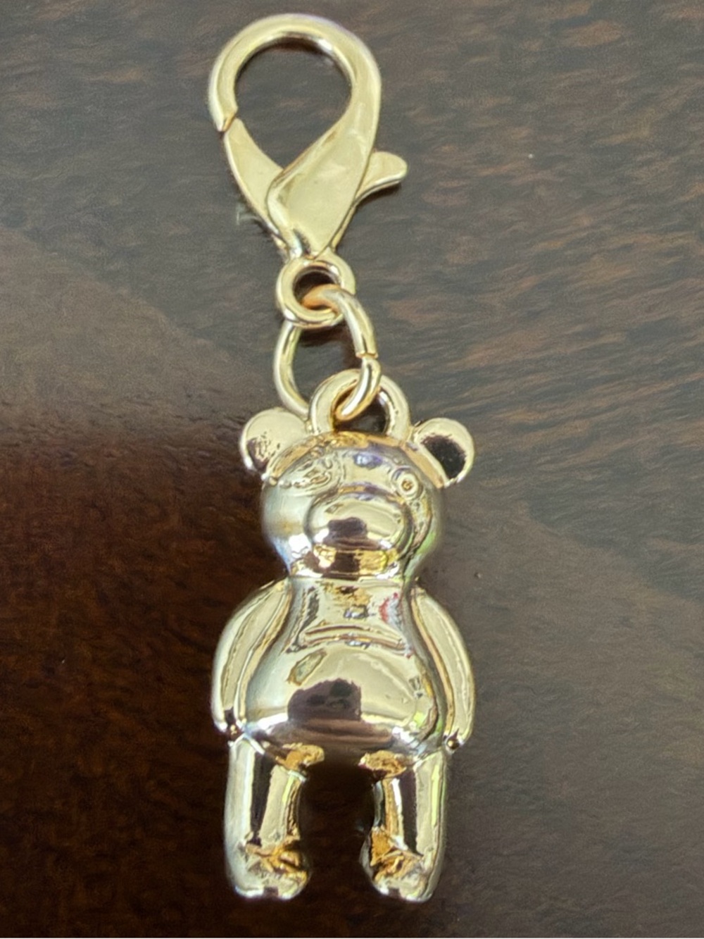 Coach Gold Teddy Bear Charm Keychain Clip